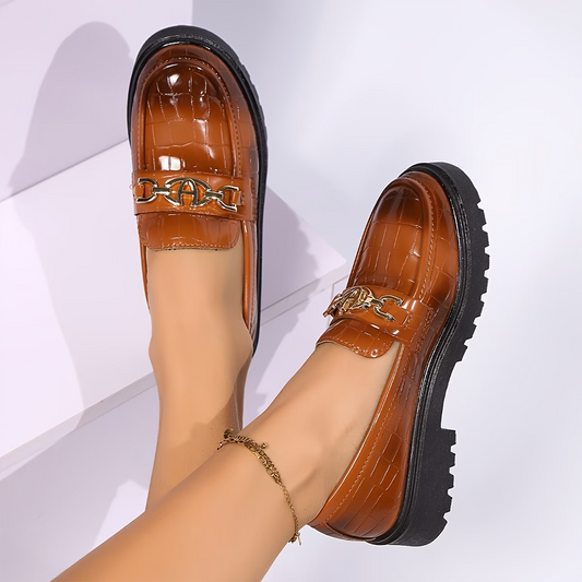 Valentina | Chunky Loafer in Croco-Optik