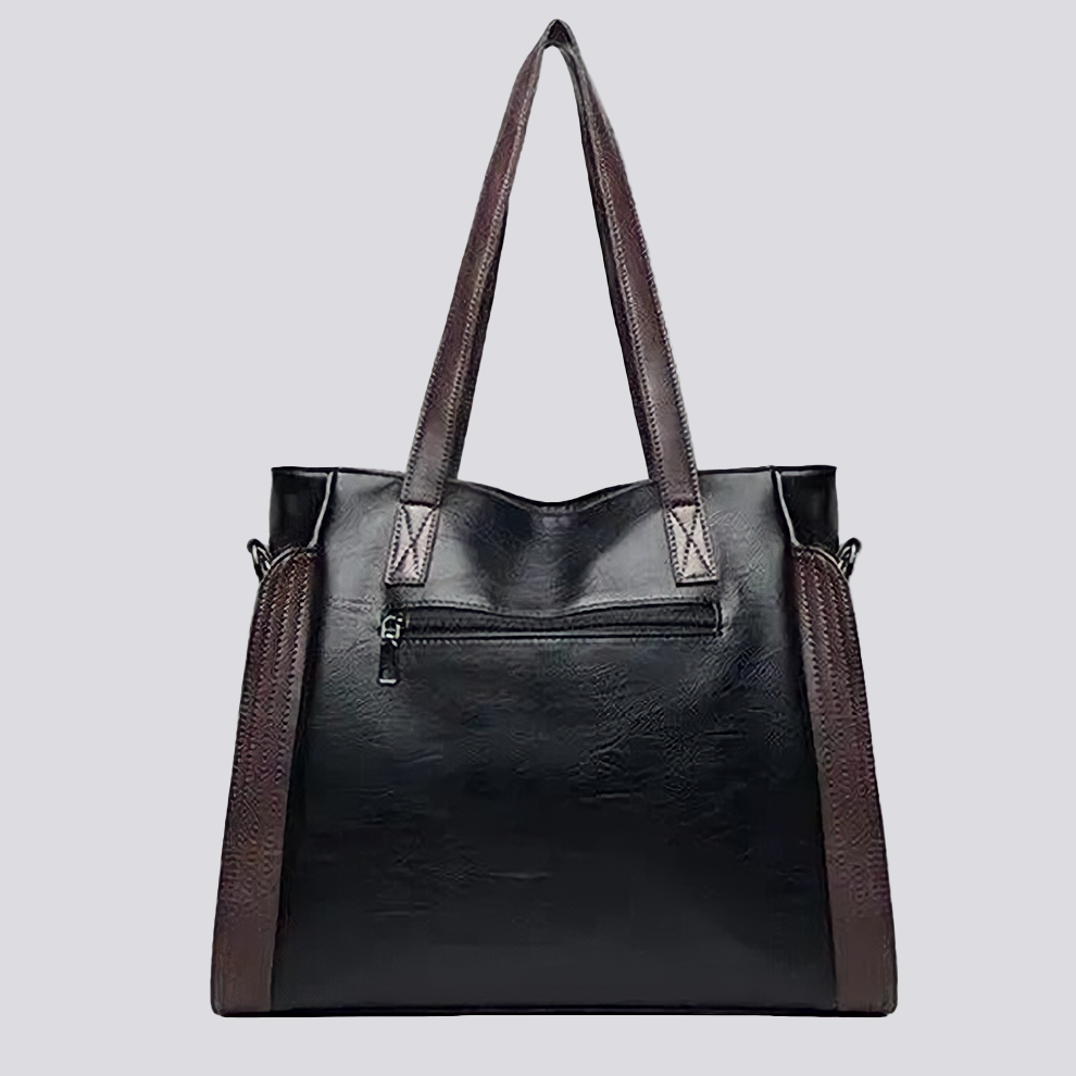 Alexandra | Große Schultertasche aus strukturiertem Kunstleder mit mehreren Innenfächern