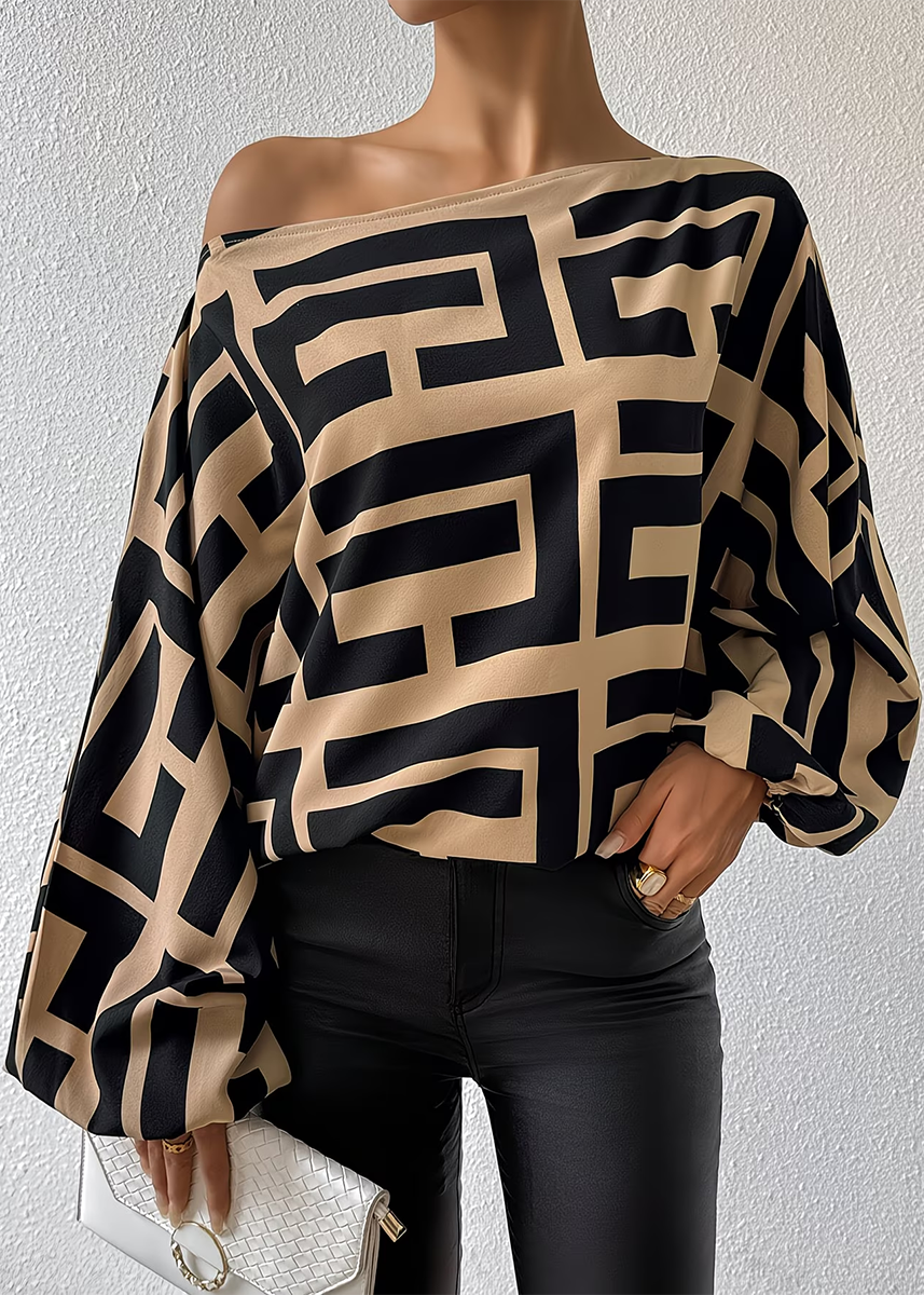 Elvane | Oversized Bluse mit geometrischem Muster