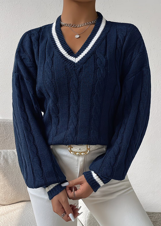 Elara | Strickpullover mit V-Ausschnitt