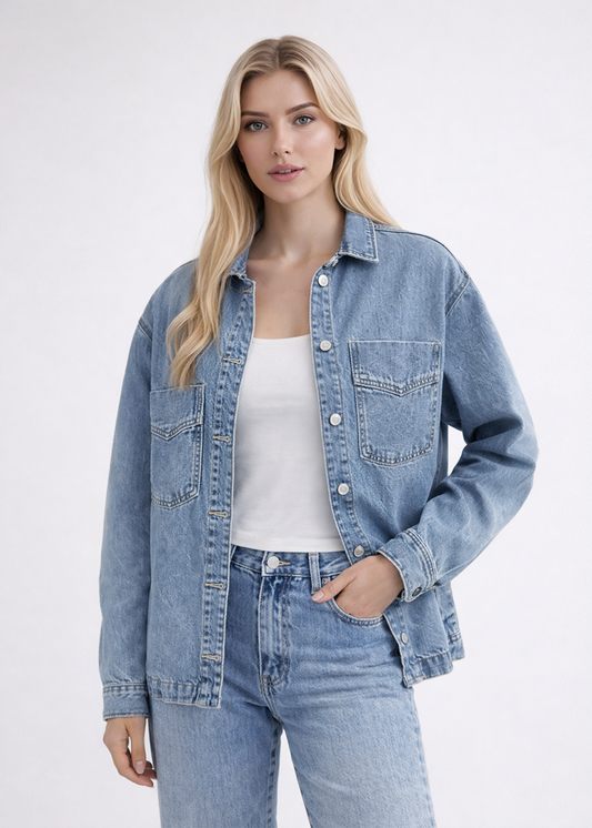 Trude | Klassische Denim Jacke im Oversize-Schnitt