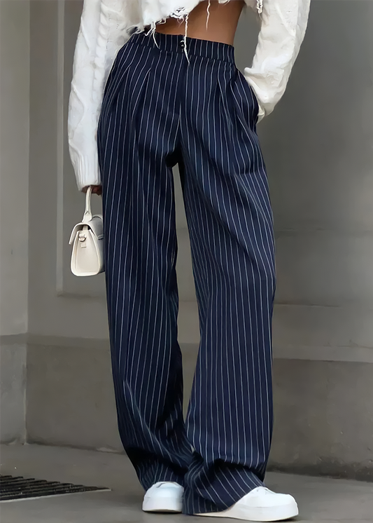 Ottilie | Nadelstreifen Hose mit weitem Bein