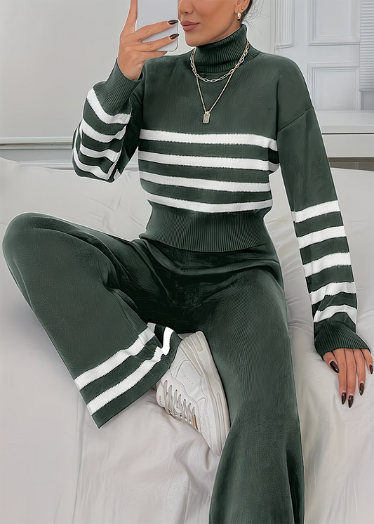 Agnes | Streifen Rollkragen Set