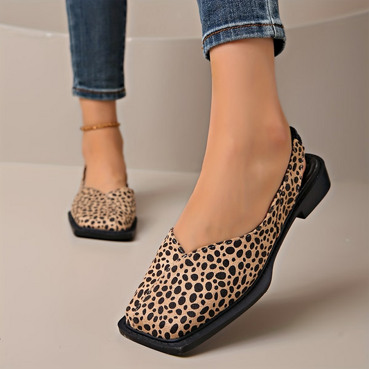 Yara | Leopard Mule mit eckiger Spitze