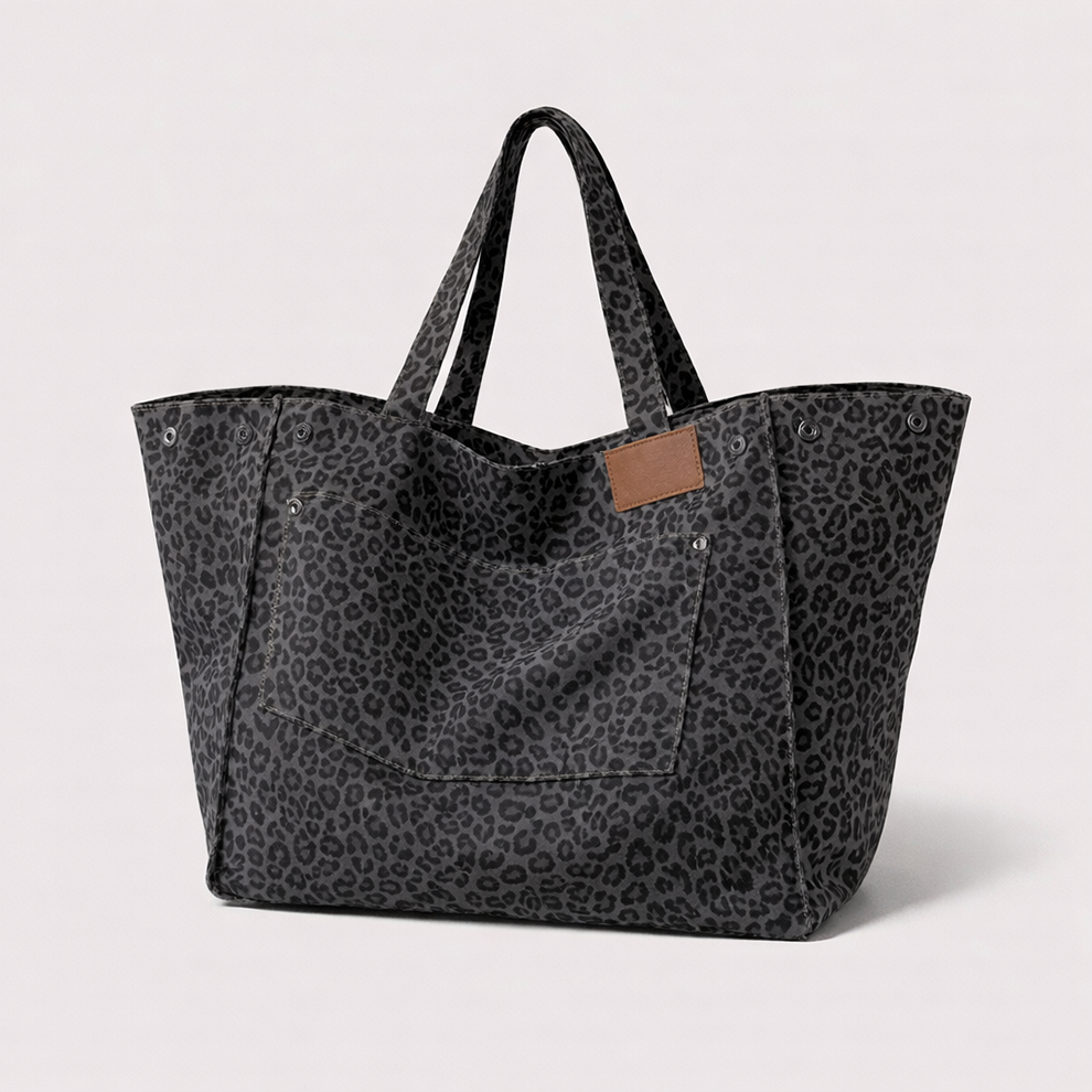 Albina | Große Leo Print Schultertasche mit flexiblem Design Tasche