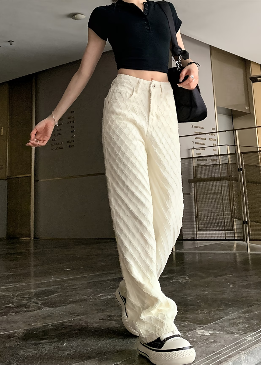 Mina | Elegante Struktur Jeans Hose