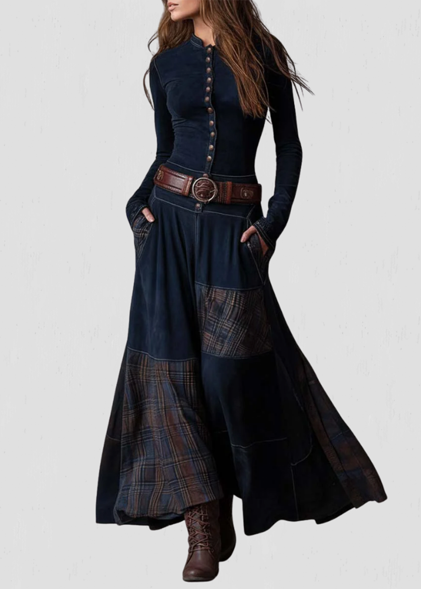 Helena | Bequemes Maxikleid mit Knopfleiste und fließendem Fall