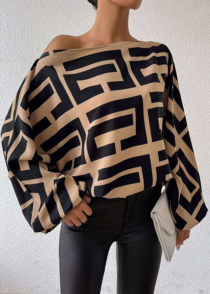 Elvane | Oversized Bluse mit geometrischem Muster