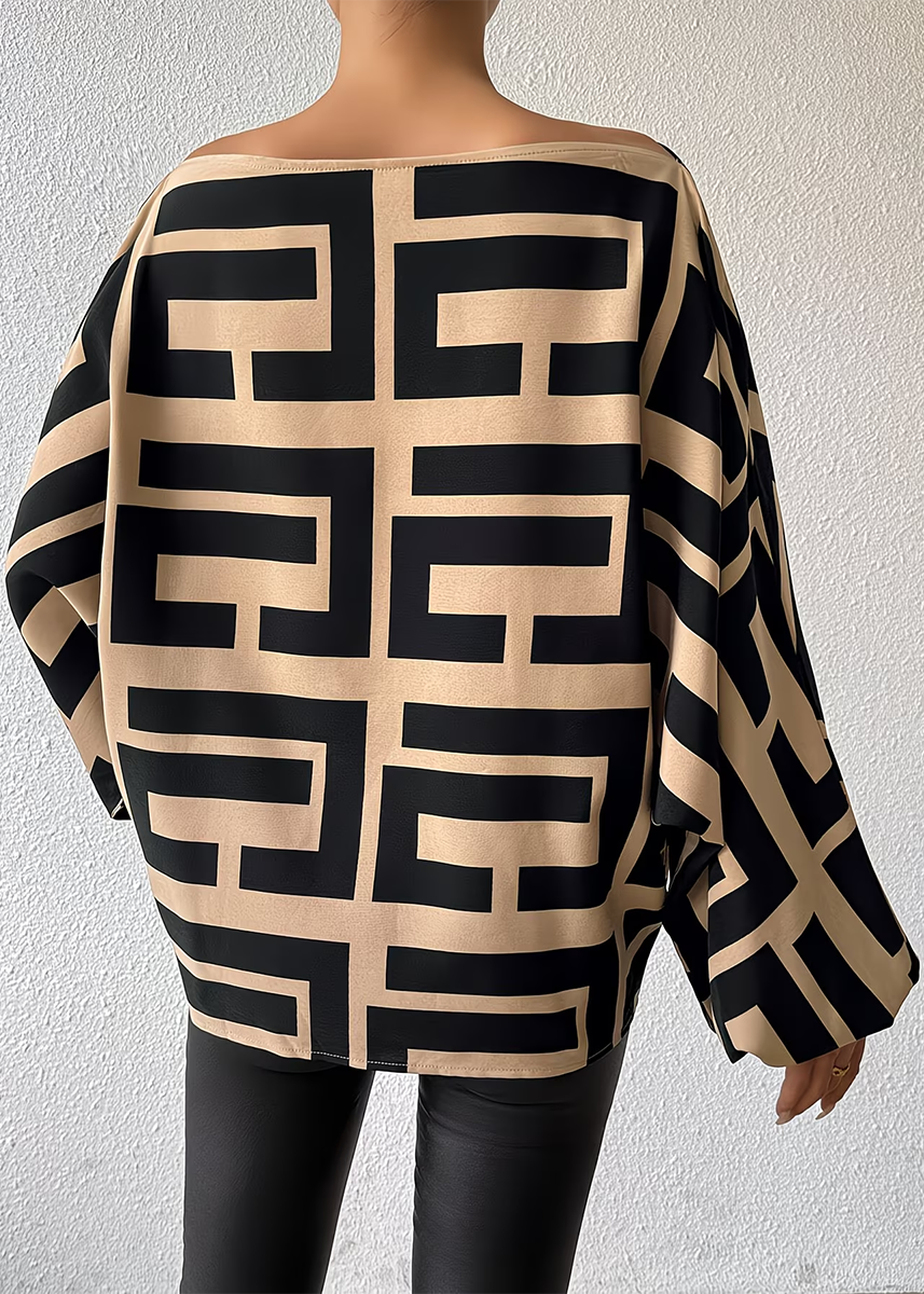 Elvane | Oversized Bluse mit geometrischem Muster