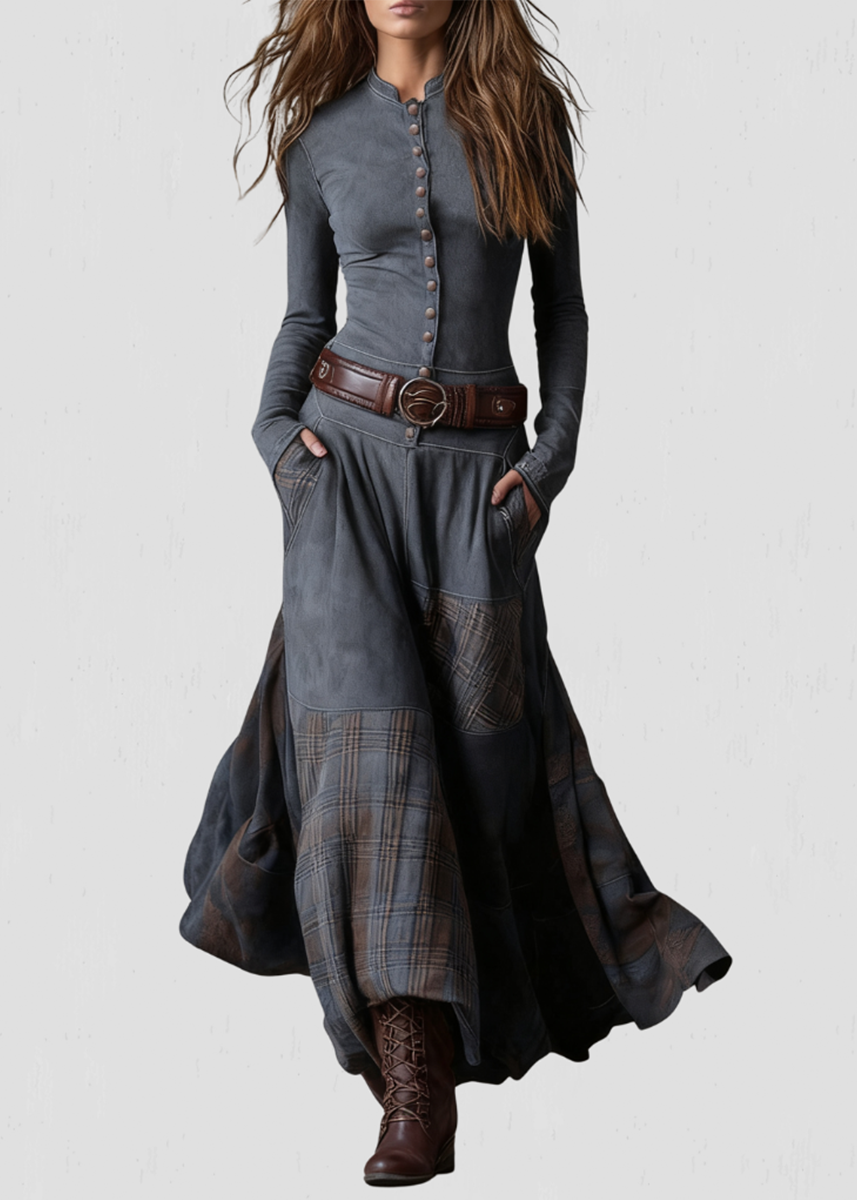 Helena | Bequemes Maxikleid mit Knopfleiste und fließendem Fall