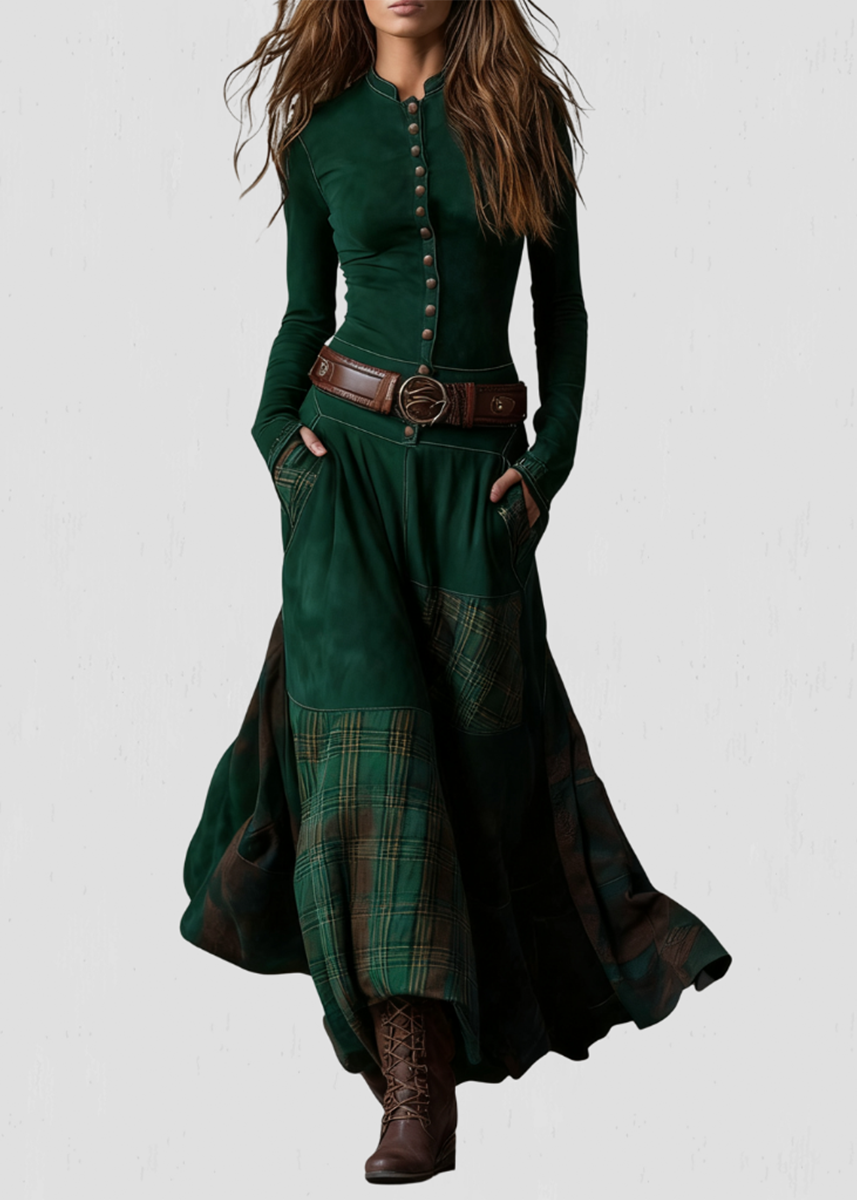 Helena | Bequemes Maxikleid mit Knopfleiste und fließendem Fall