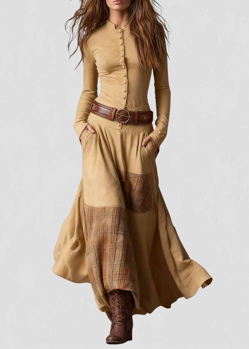 Helena | Bequemes Maxikleid mit Knopfleiste und fließendem Fall