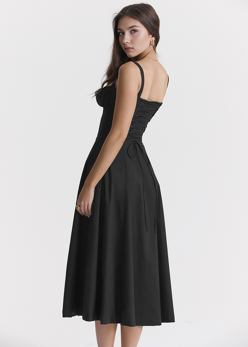 Ellie | Elegantes Blumen-Midi-Kleid mit Schlitz